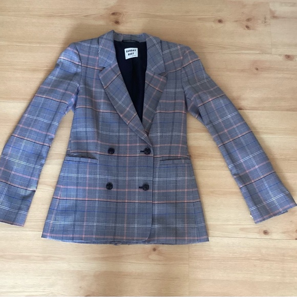 Sunday Best Plaid Blazer size XS - Picture 2 of 3